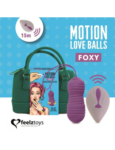 Фиолетовые вагинальные шарики с вращением бусин Remote Controlled Motion Love Balls Foxy