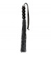 Чёрная мини-плеть из силикона с акриловой рукоятью SILICONE FLOGGER WHIP - 35 см.