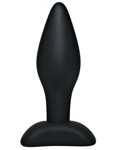 Чёрный анальный стимулятор Silicone Butt Plug Small - 9 см.