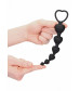 Черная анальная елочка Anal Heart Beads - 18,5 см.