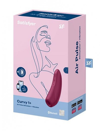 Бордовый вакуум-волновой стимулятор Satisfyer Curvy 1+