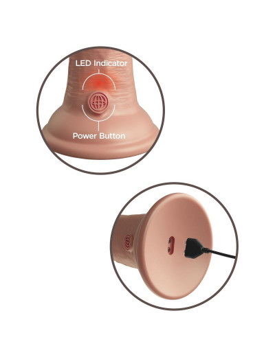 Телесный вибратор-реалистик на присоске 6  Vibrating Silicone Dual Density Cock - 17,8 см.