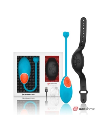 Голубое виброяйцо с черным пультом-часами Wearwatch Egg Wireless Watchme