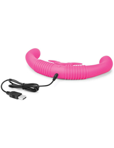 Розовый парный вибратор-кролик Together Vibes - 35,6 см.