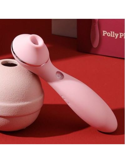 Розовый мембранный вибростимулятор клитора Polly Plus - 16,8 см.