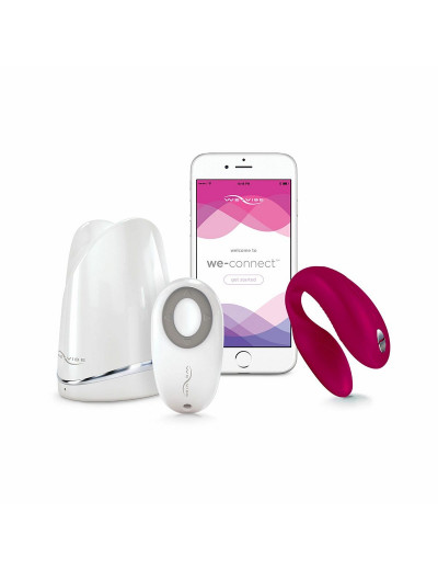 Ярко-розовый вибратор для пар We-Vibe Sync