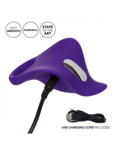 Фиолетовое перезаряжаемое эрекционное кольцо Silicone Remote Orgasm Ring