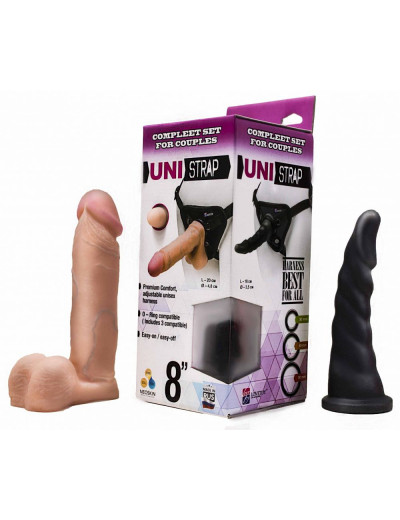 Комплект из трусиков Harness и двух насадок - 20,5 и 18 см.