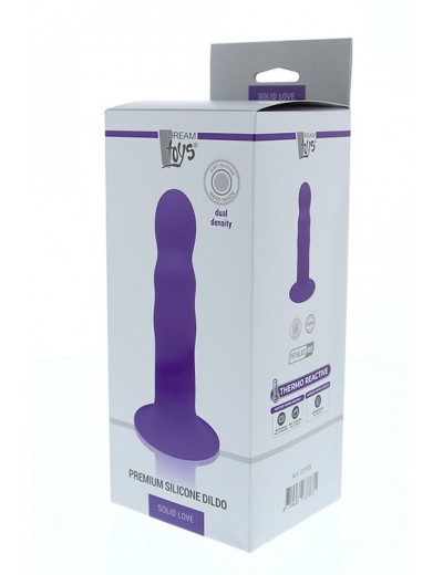 Фиолетовый фаллоимитатор-реалистик PREMIUM RIBBED DILDO - 18 см.