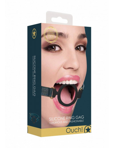 Кляп-кольцо на зеленых ремешках Silicone Ring Gag