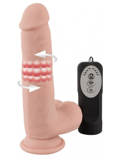Телесный вибратор-ротатор Medical Silicone Rotating Vibrator - 20 см.