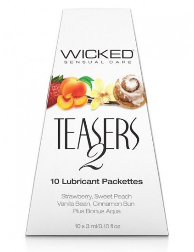 Набор из 10 вкусовых лубрикантов Wicked Teasers 2