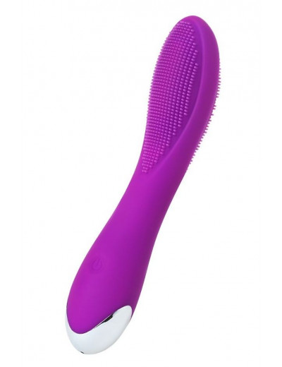 Фиолетовый вибратор с ресничками JOS DESI - 18,5 см.