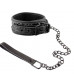 Чёрный кожаный ошейник с поводком Collar With Leash