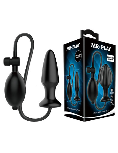 Черная анальная втулка с расширением Mr Play - 13 см.