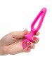 Розовая силиконовая пробка с прорезью Silicone Groove Probe - 10,25 см.