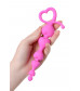 Розовая силиконовая анальная цепочка Sweety - 18,5 см.