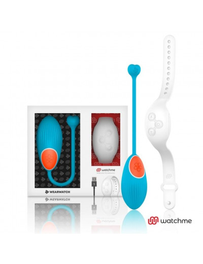 Голубое виброяйцо с белым пультом-часами Wearwatch Egg Wireless Watchme