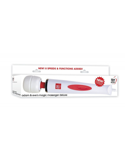 Белый проводной жезловый вибратор Magic Massager Deluxe
