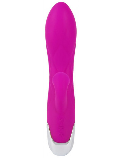 Лиловый вибратор-кролик Super Soft Silicone Sucking Vibrator - 20 см.