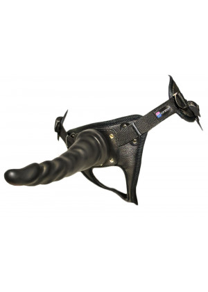 Насадка-фаллоимитатор на кожаных трусиках Harness Ultra Realistic 6,5  - 18,5 см.