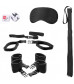 Черный игровой набор БДСМ Bed Post Bindings Restraing Kit