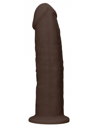 Коричневый фаллоимитатор без мошонки Silicone Dildo Without Balls - 19,2 см.