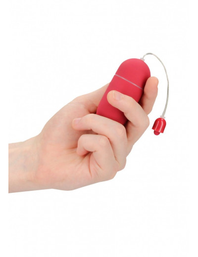 Красное гладкое виброяйцо Vibrating Egg - 8 см.