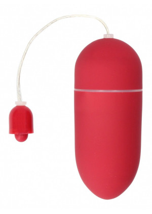Красное гладкое виброяйцо Vibrating Egg - 8 см.