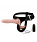 Женский страпон с вибрацией и вагинальной пробкой Ultra Passionate Harness - 18 см.