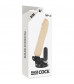 Телесный вибромассажер на мощной присоске Basecock Realistic Vibrator - 20 см.