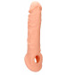Телесная насадка с кольцом Penis Extender with Rings - 21 см.