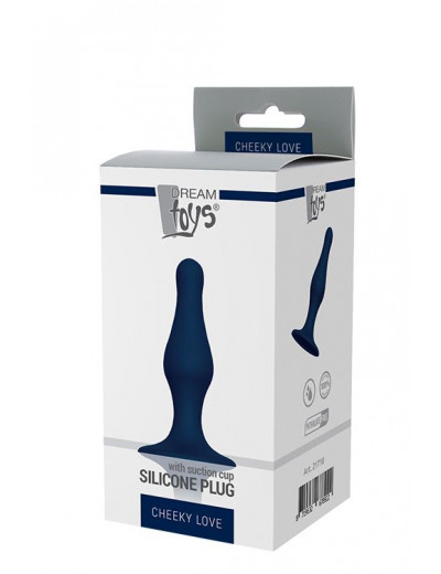 Синяя анальная пробка SILICONE PLUG MEDIUM - 12,7 см.