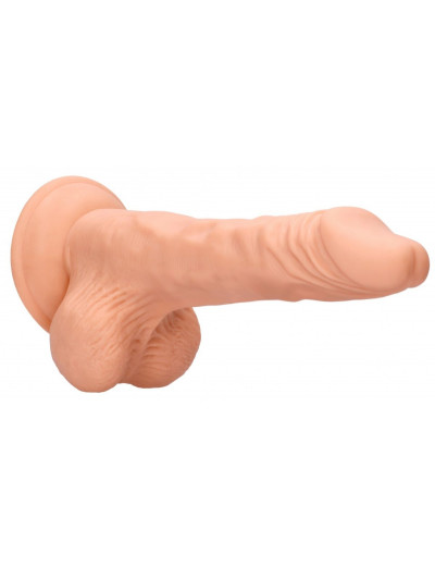 Телесный фаллоимитатор Realistic Dildo With Balls - 23 см.
