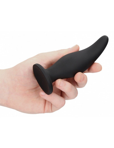 Черная анальная пробка Curve Butt Plug - 11,4 см.