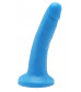 Голубой гладкий фаллоимитатор на присоске Happy Dicks Dong 6 inch - 15,2 см.