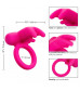 Розовое перезаряжаемое кольцо Silicone Rechargeable Triple Clit Flicker