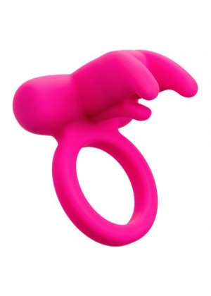 Розовое перезаряжаемое кольцо Silicone Rechargeable Triple Clit Flicker