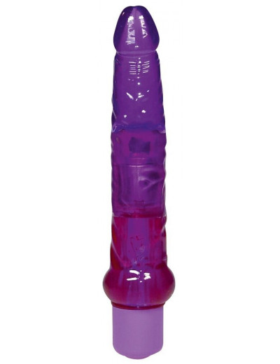Фиолетовый гелевый анальный вибратор Jelly Anal - 17,5 см.