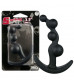 Чёрный анальный стимулятор с шариками Smiling Butt Plug - 8,9 см.