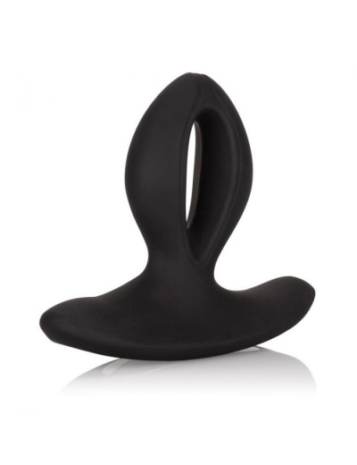 Чёрная анальная пробка с вибрацией Silicone Wireless Dual Motor Probe - 11,5 см.