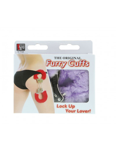 Фиолетовые меховые наручники METAL HANDCUFF WITH PLUSH LAVENDER