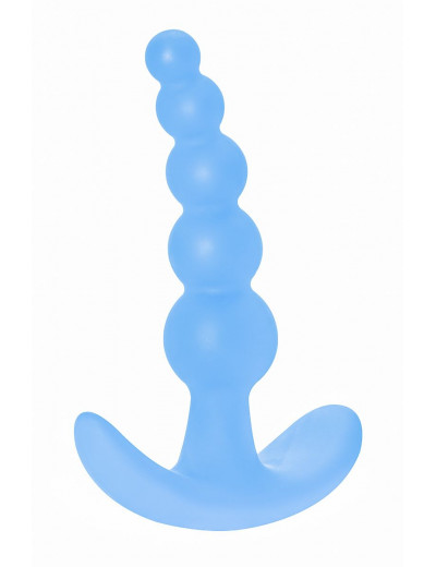 Голубая анальная пробка Bubbles Anal Plug - 11,5 см.