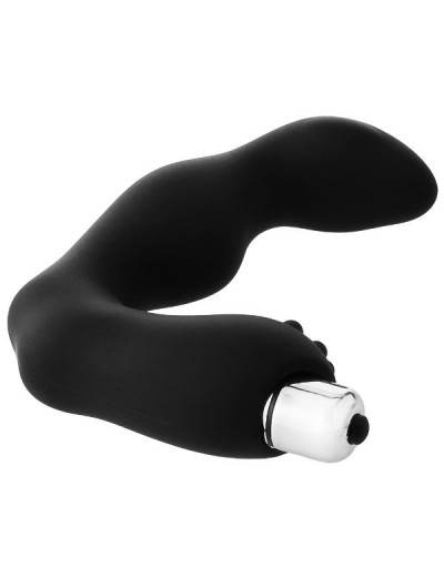 Черный вибромассажер простаты FantASStic Vibrating Prostate Massager - 11,3 см.