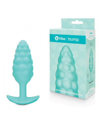 Мятный рельефный анальный виброплаг Bump - 12 см.