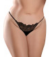 Черные трусики Remote Lace Peek-a-Boo XL-XXL с вибрацией и анальным стимулятором