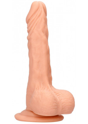 Телесный фаллоимитатор Realistic Dildo With Balls - 20 см.