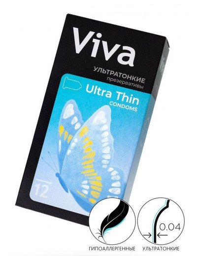 Ультратонкие презервативы VIVA Ultra Thin - 12 шт.