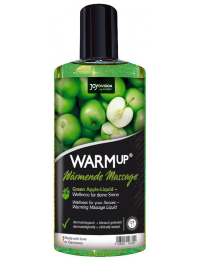 Массажное масло WARMup Green Apple с ароматом яблока - 150 мл.