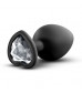 Черная анальная втулка с прозрачным кристаллом Bling Plug Medium - 8,2 см.